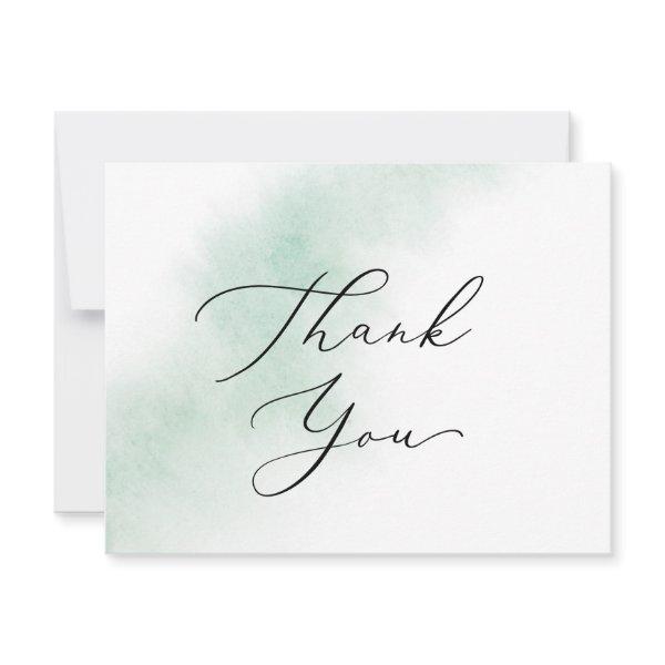 Watercolor Wash | Green Thank You Card