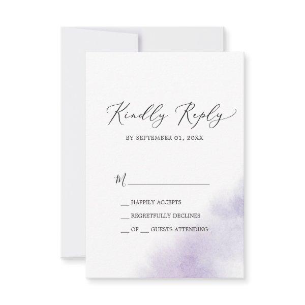 Watercolor Wash | Purple Simple RSVP Card