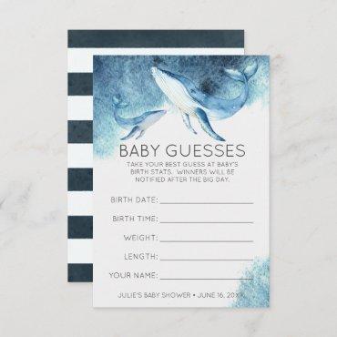 Watercolor Whales | Baby Shower Guessing Game