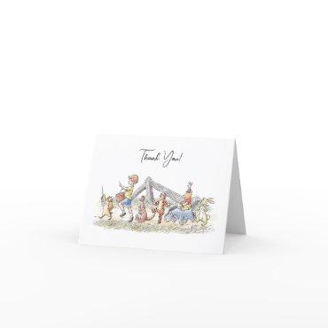 Watercolor Winnie the Pooh & Pals Baby Shower Thank You Card