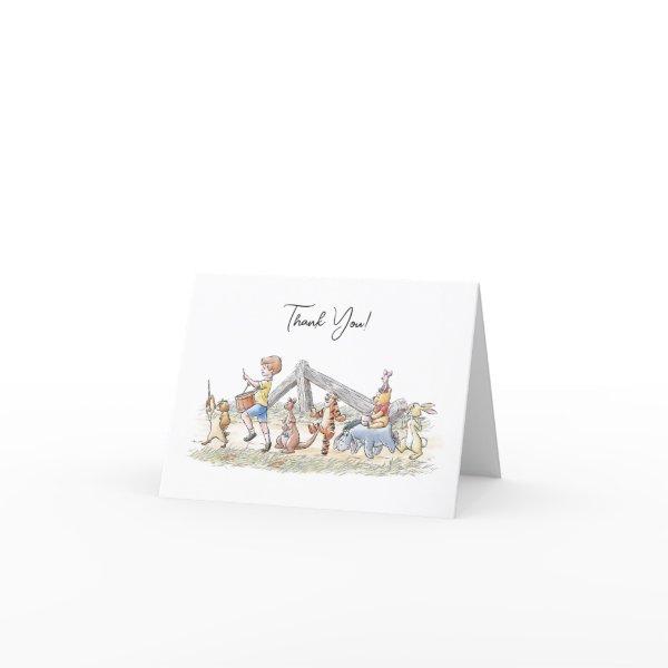 Watercolor Winnie the Pooh & Pals Baby Shower Thank You Card