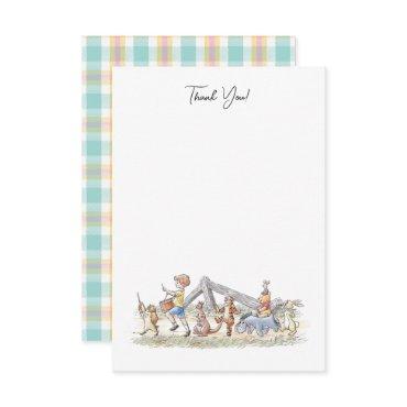 Watercolor Winnie the Pooh & Pals Baby Shower Thank You Card