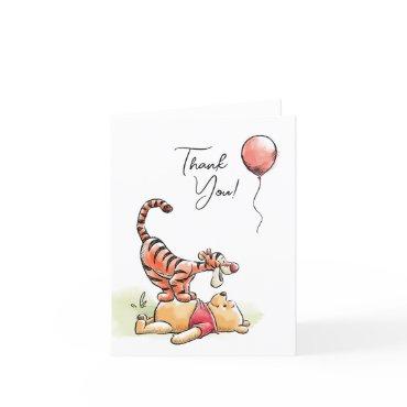 Watercolor Winnie the Pooh & Pals Baby Shower Thank You Card