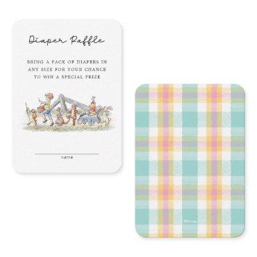 Watercolor Winnie the Pooh & Pals Diaper Raffle Place Card