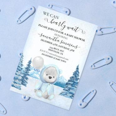 We Can Bearly Wait Baby Shower Christmas Winter