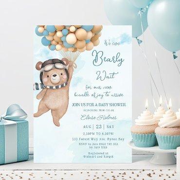 We Can Bearly Wait Bear Balloons Boy