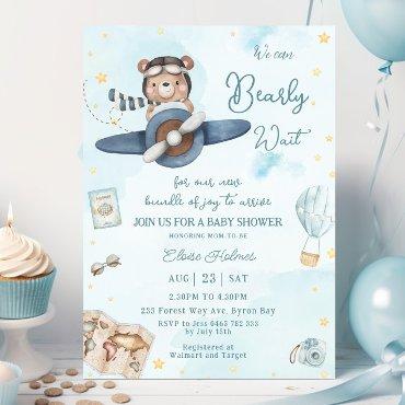 We Can Bearly Wait Bear Blue Plane Boy