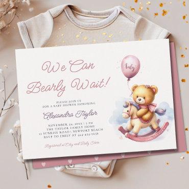 We Can Bearly Wait Rocking Horse Baby Girl Shower