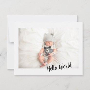Welcome Baby Announcement Rustic Woodland