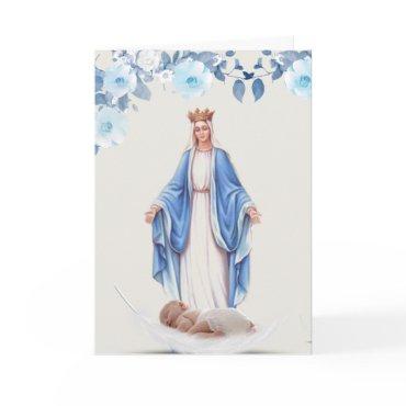 Welcome Baby Baptism Blessed Virgin Mary Catholic Card