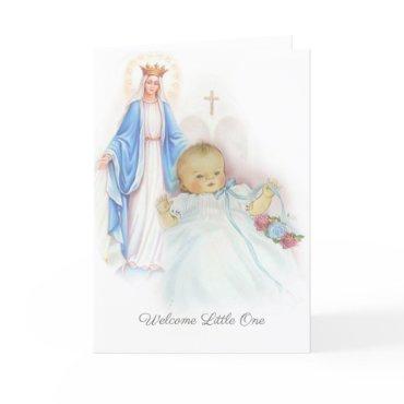 Welcome New Baby Boy or Girl Religious Catholic Card