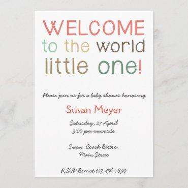 Welcome to the world little one baby shower invite