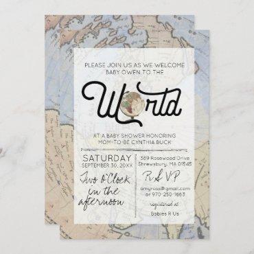 Welcome to the World - Travel Baby Shower Invitation