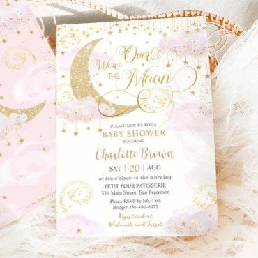 We're Over the Moon Stars Pink Gold