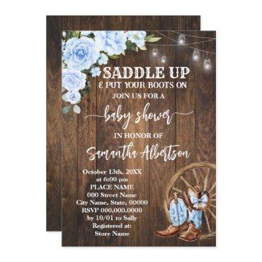 Western Blue Baby Shower Country Boots