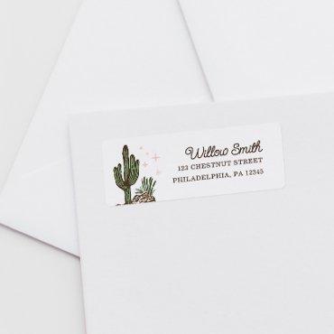 Western Cowgirl Girl Baby Shower Return Address Label
