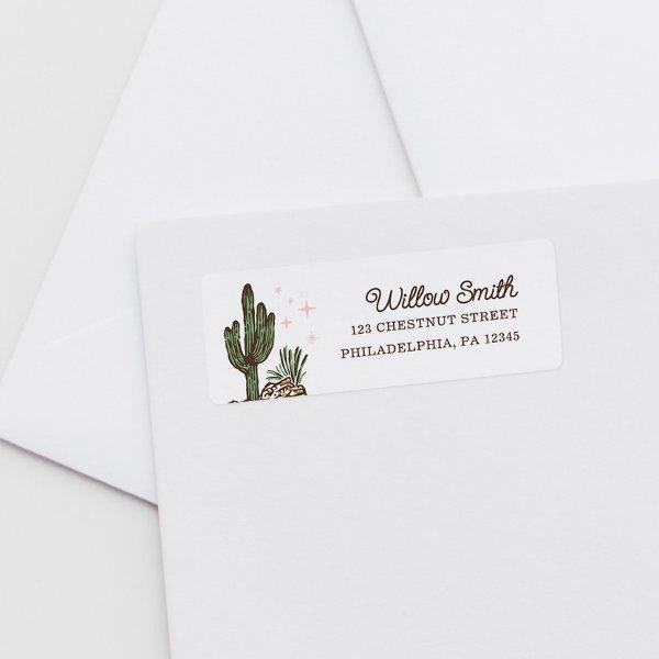 Western Cowgirl Girl Baby Shower Return Address Label