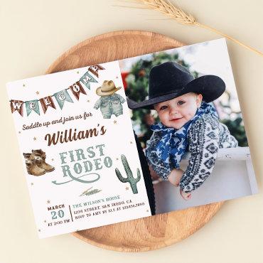 Western First Rodeo Cowboy Birthday Photo