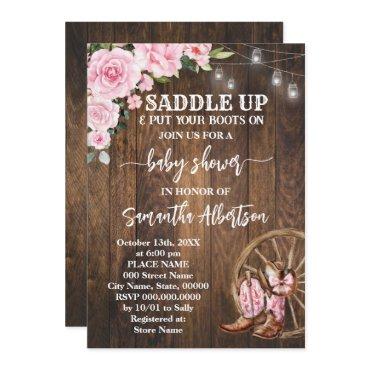 Western Pink Baby Shower Country Boots