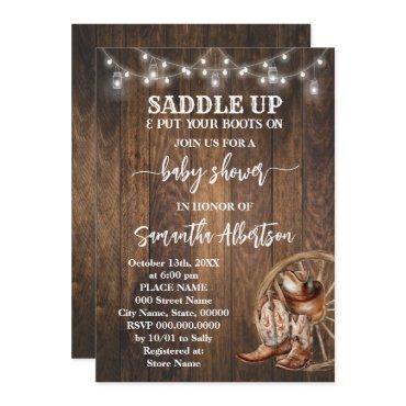 Western Rustic Baby Shower Country Boots