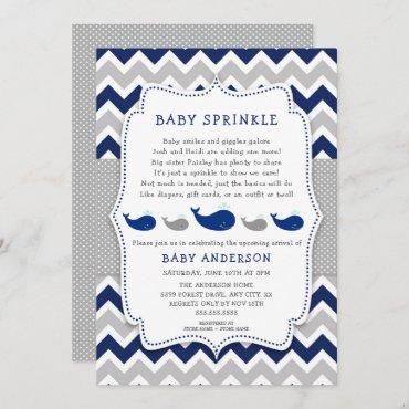 Whales Navy Gray baby sprinkle