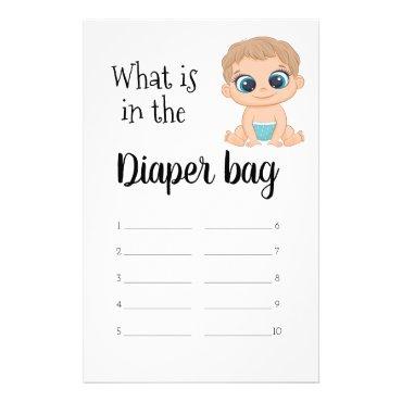 What is in the Diaper Bag Baby Boy Flyer