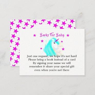 Whimsical Baby Shower Mythical Unicorn Cute Modern Enclosure Card