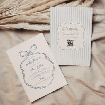 Whimsical Bow Blue Stripes