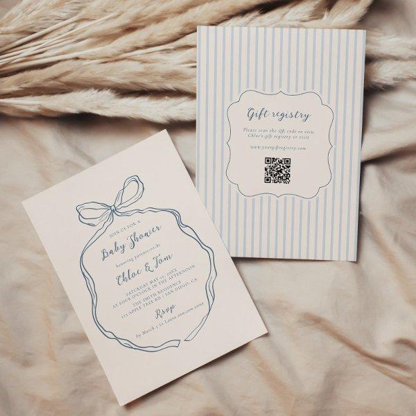 Whimsical Bow Blue Stripes