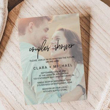 Whimsical Calligraphy | Faded Photo Couples Shower