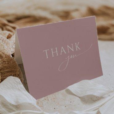 Whimsical Dusty Rose Folded Baby Shower Thank You Card