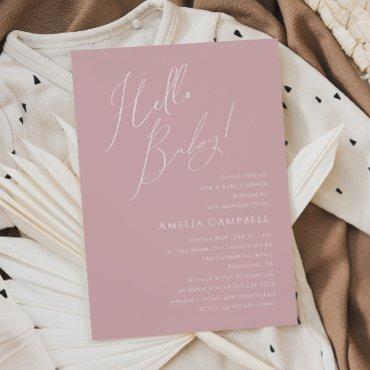 Whimsical Dusty Rose Hello Baby!