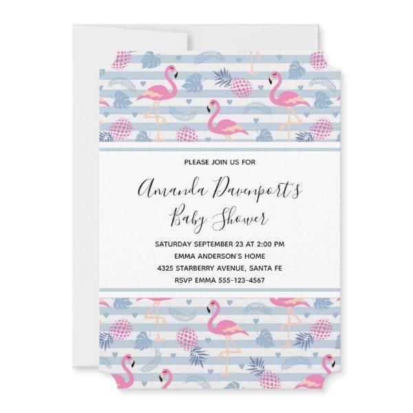Whimsical Flamingo & Pineapple Pattern