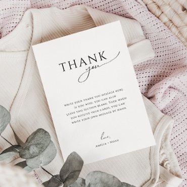 Whimsical Gender Neutral Flat Vertical Baby Shower Thank You Card