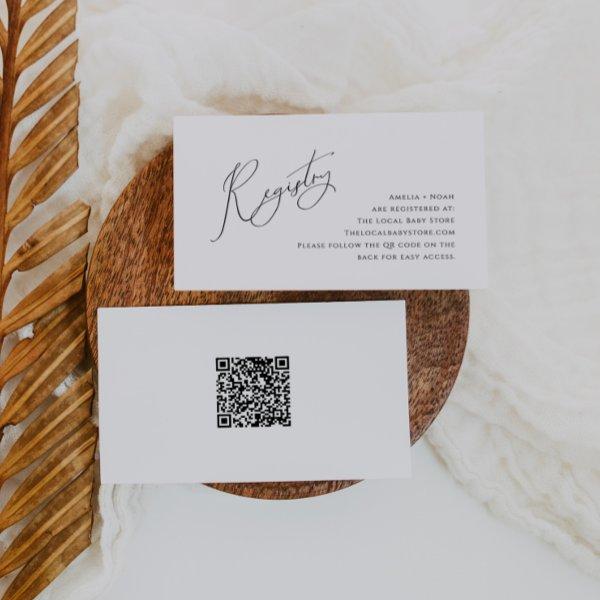 Whimsical Gender Neutral QR Code Baby Registry Enclosure Card