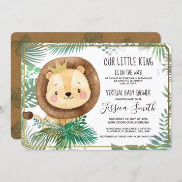 Whimsical Lion Themed Party | Virtual Baby Shower Invitation