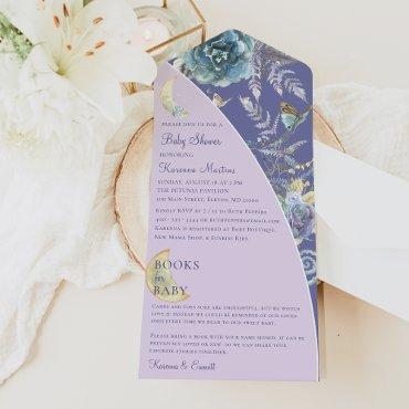 Whimsical Moon Books For Baby Purple Baby Shower All In One