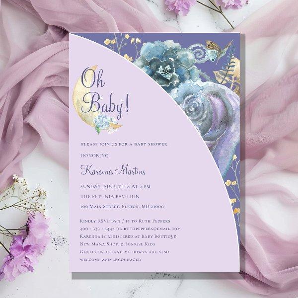 Whimsical Moon Lavender Purple Oh