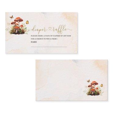 Whimsical Mushroom Watercolor baby shower diaper r Enclosure Card