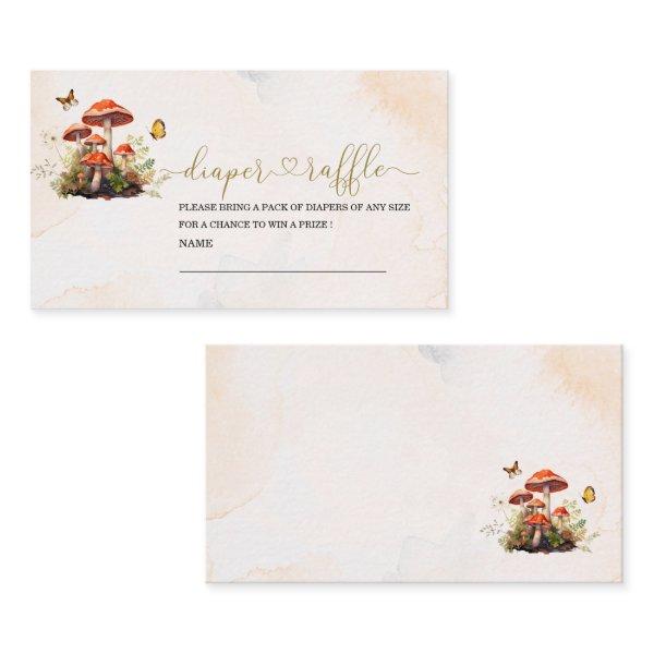Whimsical Mushroom Watercolor baby shower diaper r Enclosure Card