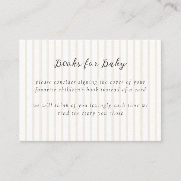 Whimsical Neutral Baby Shower Books for Baby Enclosure Card