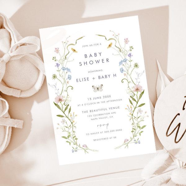 Whimsical Pastel Wildflower Frame