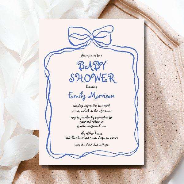 Whimsical Quirky Blue Bow Boy