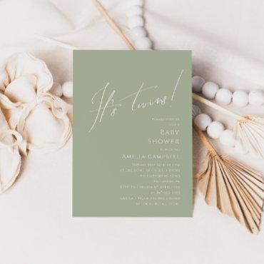 Whimsical Sage Green It's Twins
