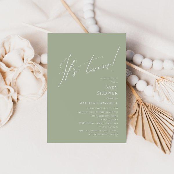 Whimsical Sage Green It's Twins