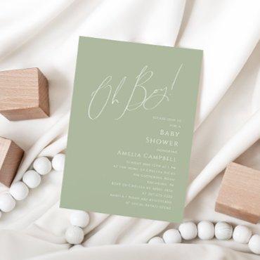 Whimsical Sage Green Oh Boy!