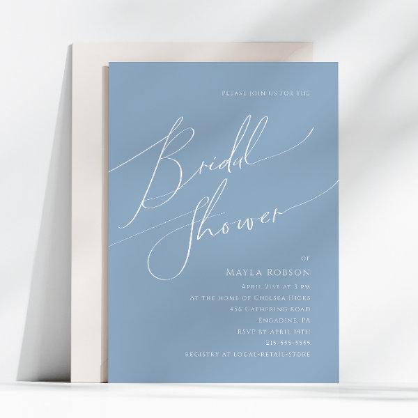 Whimsical Script | Dusty Blue Bridal Shower