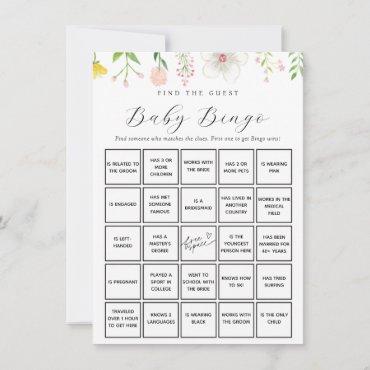 Whimsical Tea Find the Guest Baby Bingo Game Card