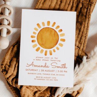 Whimsical Yellow Watercolor Sunshine
