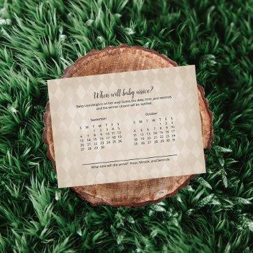 White Bunny Tan Baby Arrival Prediction Game Enclosure Card
